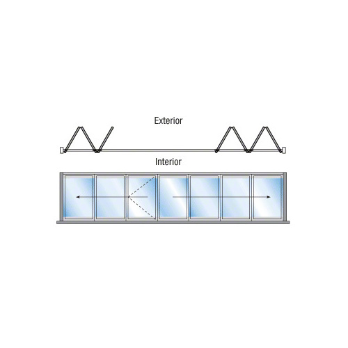 S80 Monterey Thermally Broken 3+4 Bi-Fold Bi-Part Exterior Swing with Raised Sill and Exterior Lever Lock Black Powder Coat