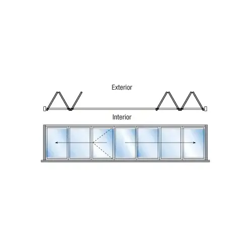 Bronze Anodized S80 Monterey Thermally Broken 3+4 Bi-Fold Bi-Part Exterior Swing with Flush Sill