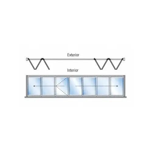 S80 Monterey Thermally Broken 3+4 Bi-Fold Bi-Part Interior Swing with Flush Sill Satin Anodized