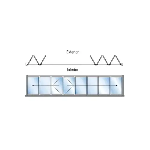 S80 Monterey Thermally Broken 3+5 Bi-Fold Bi-Part Exterior Swing with Flush Sill White Powder Coat