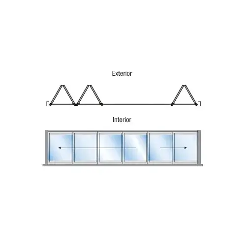 S80 Monterey Thermally Broken 4+2 Bi-Fold Bi-Part Exterior Swing with Raised Sill Satin Anodized