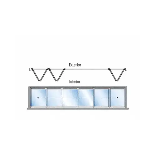 S80 Monterey Thermally Broken 4+2 Bi-Fold Bi-Part Interior Swing with Raised Sill Satin Anodized