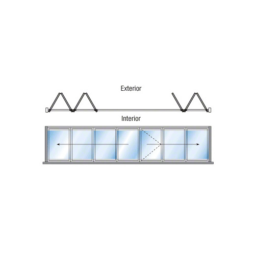 S80 Monterey Thermally Broken 4+3 Bi-Fold Bi-Part Exterior Swing with Flush Sill White Powder Coat