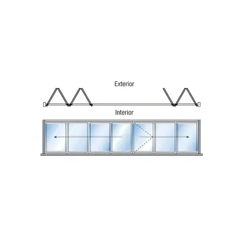 CRL M5B43R0WHL S55 Monterey 4+3 Bi-Fold Bi-Part Exterior Swing with Raised Sill and Exterior Lever Lock White Powder Coat