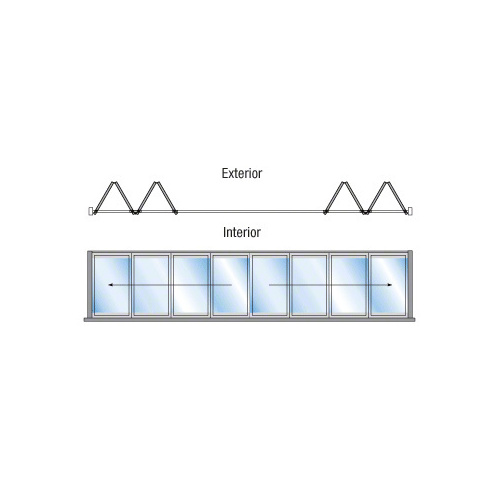 S80 Monterey Thermally Broken 4+4 Bi-Fold Bi-Part Exterior Swing with Flush Sill Satin Anodized