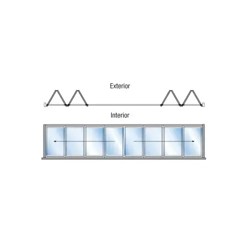 S80 Monterey Thermally Broken 4+4 Bi-Fold Bi-Part Exterior Swing with Raised Sill Satin Anodized