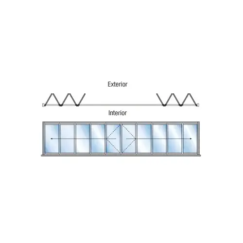 S55 Monterey 5+5 Bi-Fold Bi-Part Exterior Swing with Raised Sill and Exterior Lever Lock Satin Anodized