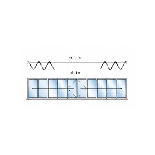 S80 Monterey Thermally Broken 5+5 Bi-Fold Bi-Part Interior Swing with Raised Sill Satin Anodized