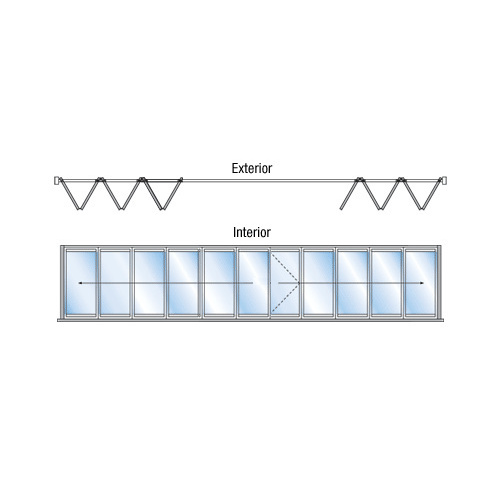 S55 Monterey 6+5 Bi-Fold Bi-Part Interior Swing with Flush Sill Satin Anodized