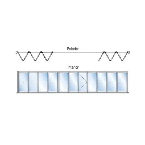 S55 Monterey 6+5 Bi-Fold Bi-Part Interior Swing with Raised Sill Satin Anodized