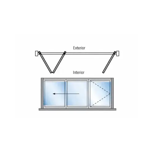 S55 Monterey Bi-Fold & Pivot 2+1 Left Hand Interior Swing with Raised Sill and Exterior Lever Lock Satin Anodized