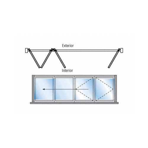 S55 Monterey Bi-Fold & Pivot 3+1 Left Hand Interior Swing with Raised Sill and Exterior Lever Lock Satin Anodized