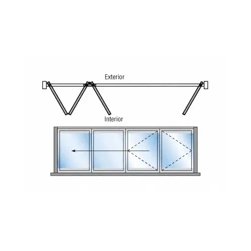 S55 Monterey Bi-Fold & Pivot 3+1 Left Hand Interior Swing with Raised Sill Satin Anodized