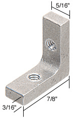 CRL M6024 5/16" Shower Door Corner Bracket Aluminum - pack of 4