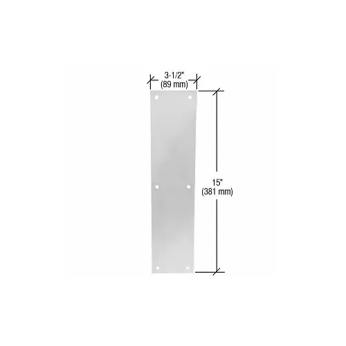 Clear Anodized Push Plate 3-1/2" x 15"