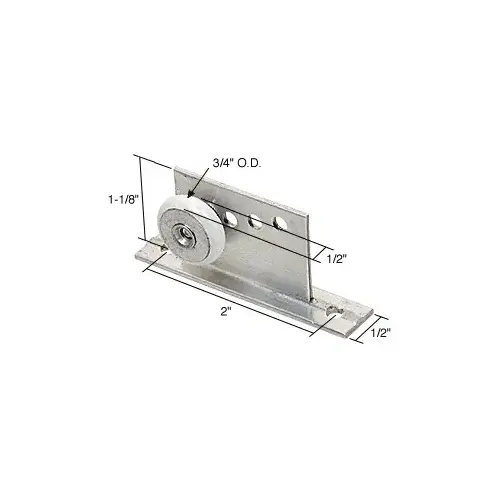 CRL M6034 3/4" Nylon Ball Bearing Shower Door Oval Edge Roller Assembly Aluminum - pack of 2