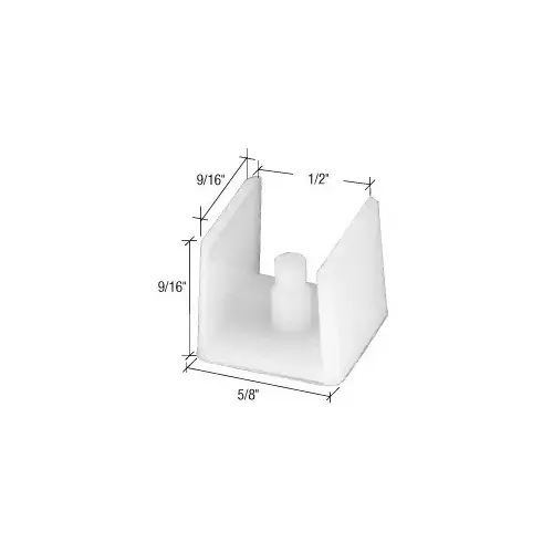 CRL M6061 Sliding Shower Door Bottom Guide White - pack of 2