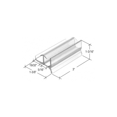 1-3/8" Wide Sliding Door Bottom Guide for Workright Clear