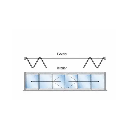 S80 Monterey Thermally Broken 3+3 Bi-Fold Bi-Part Interior Swing with Flush Sill White Powder Coat