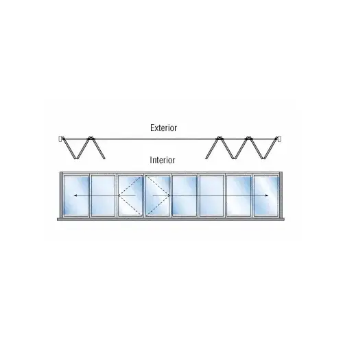 S80 Monterey Thermally Broken 3+5 Bi-Fold Bi-Part Interior Swing with Raised Sill and Exterior Lever Lock White Powder Coat