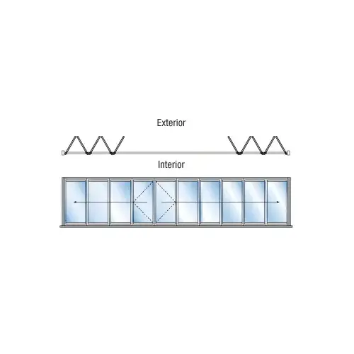 S80 Monterey Thermally Broken 4+6 Bi-Fold Bi-Part Exterior Swing with Raised Sill Satin Anodized