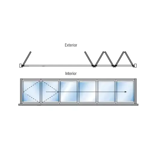 S80 Monterey Thermally Broken Bi-Fold & Pivot 1+5 Right Hand Exterior Swing with Raised Sill Powder Painted