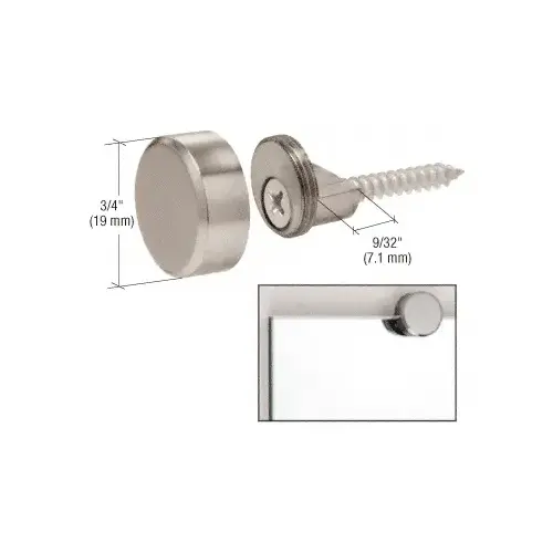 CRL MC02BN Brushed Nickel Round Mirror Clip Set