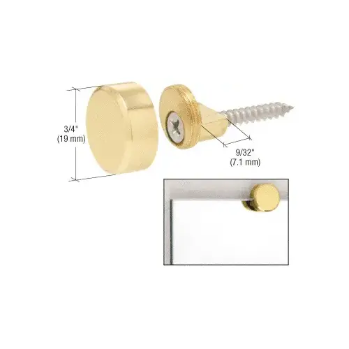 Polished Brass Round Mirror Clip Set