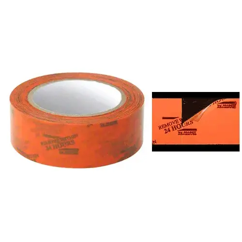 Orange 1-1/2" Vinyl Molding Retention Tape - With Warning