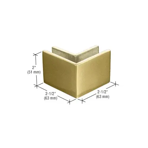 CRL MFC24 2-1/2" x 2" Polished Brass 90 degree Outside Corner Mall Front Clamp