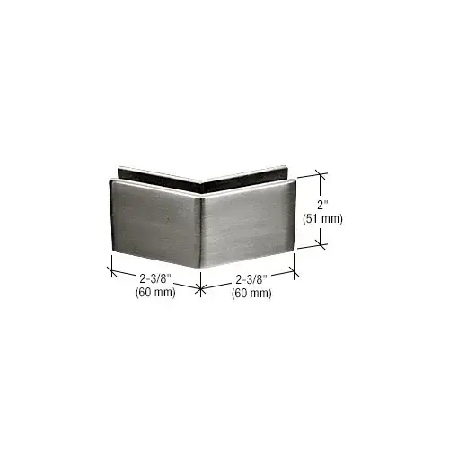 CRL MFC27 Brushed Stainless 2-3/8" x 2" 135 Degree Outside Corner Mall Front Clamp