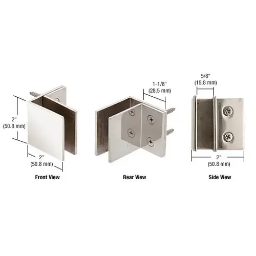 CRL MFCW10 Polished Stainless Wall Mount Square Mall Front Clamp
