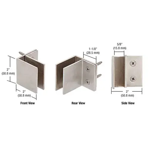 CRL MFCW11 Brushed Stainless Wall Mount Square Mall Front Clamp