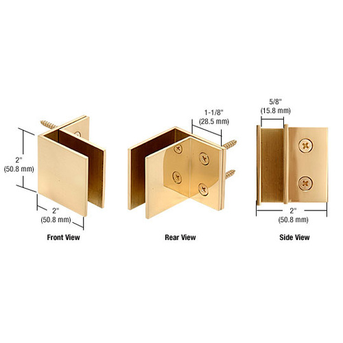 CRL MFCW12 Brass Wall Mount Square Mall Front Clamp