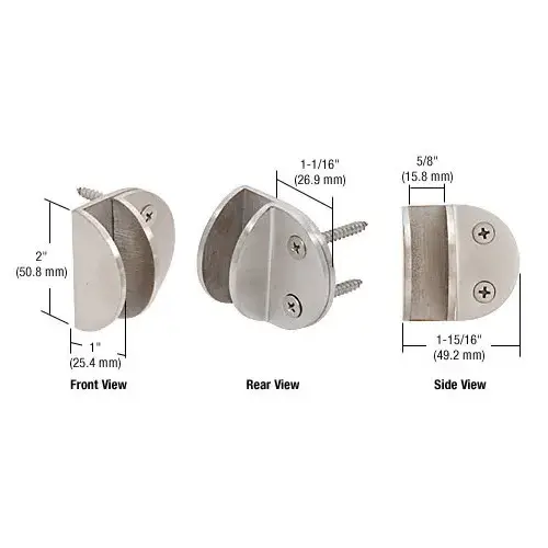 CRL MFCW15 Brushed Stainless Wall Mount Round Mall Front Clamp