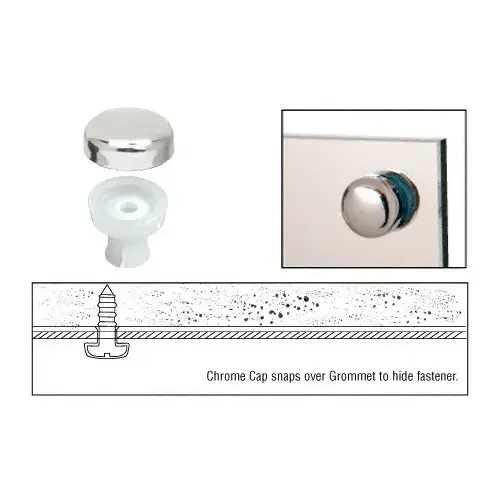 CRL MG40 Mirror Grommets with Chrome Caps - pack of 100