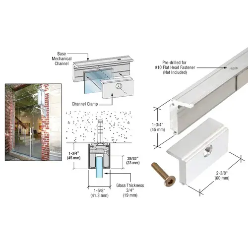 Satin Anodized 10' Mechanical Glazing Channel for 3/4"