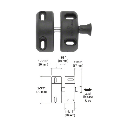 CRL MLSP1 Black Magna-Latch "Side Pull" Gate Latch