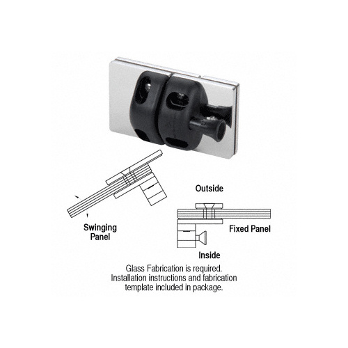 316 Polished Stainless 180 Degree Glass-to-Glass Gate Latch