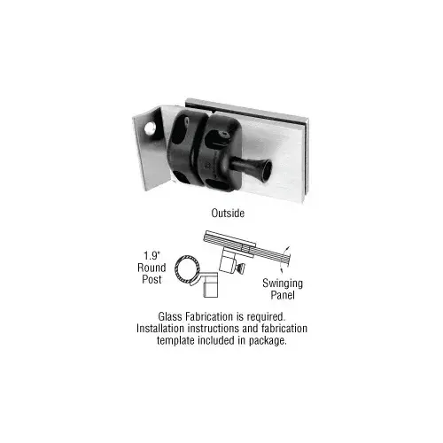 316 Brushed Stainless 1.9" Round Post Mount Gate Latch