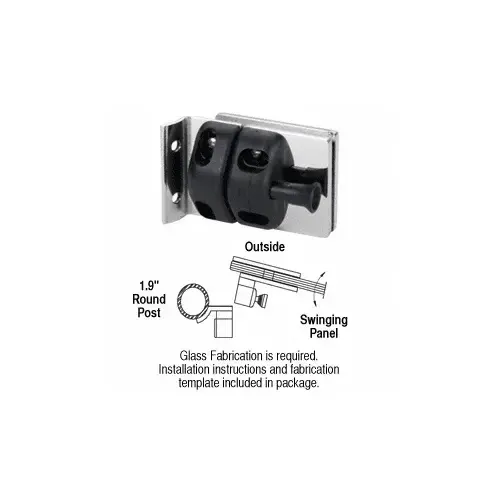 316 Polished Stainless 1.9" Round Post Mount Gate Latch