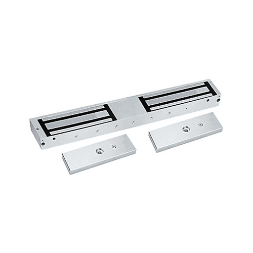 Standard Double Door Unmonitored Electromagnetic Lock Brushed Aluminum