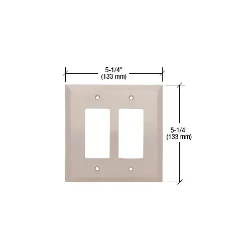 Brushed Nickel Double Designer Metal Mirror Plate