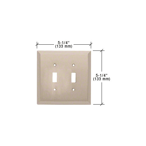 Brushed Nickel Double Toggle Metal Mirror Plate