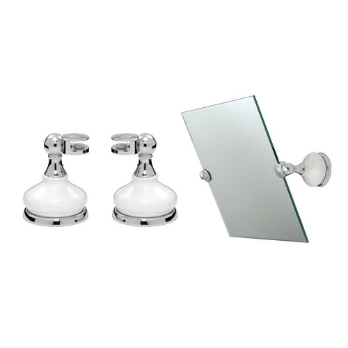 CRL MP6208 Porcelain and Chrome Mirror Pivots Pair