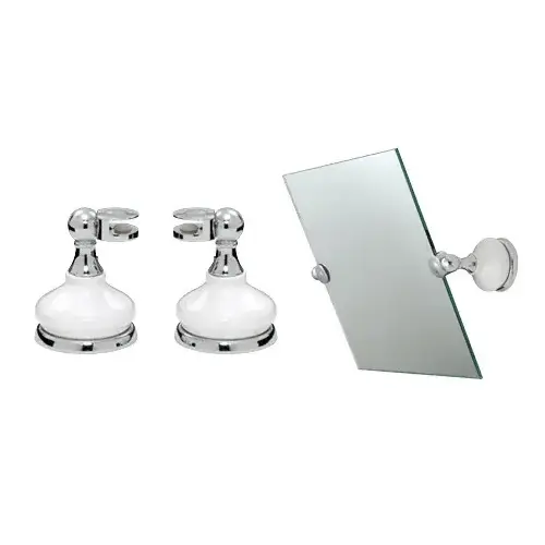 CRL MP6208 Porcelain and Chrome Mirror Pivots Pair