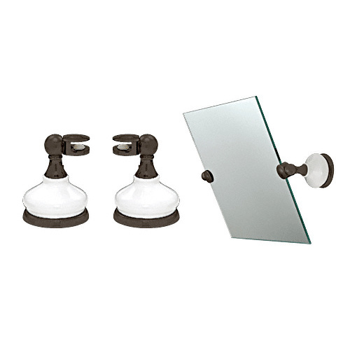 CRL MP62080RB Porcelain and Oil Rubbed Bronze Mirror Pivots Pair