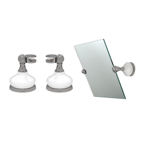 CRL MP6208BN Porcelain and Brushed Nickel Mirror Pivots Pair