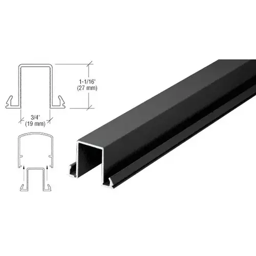 Matte Black Horizontal Snap-In Infill for Glass 241" Long