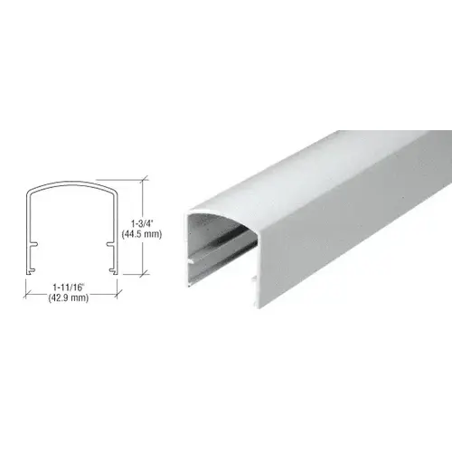 Metallic Silver 200, 300, 350 and 400 Series 241" Long Horizontal Mid-Rail